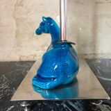 Lampe cheval en céramique craquelé