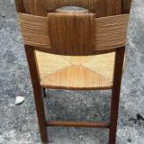 Set of 6 chairs and 2 armchairs, Brutalist style, 1950s