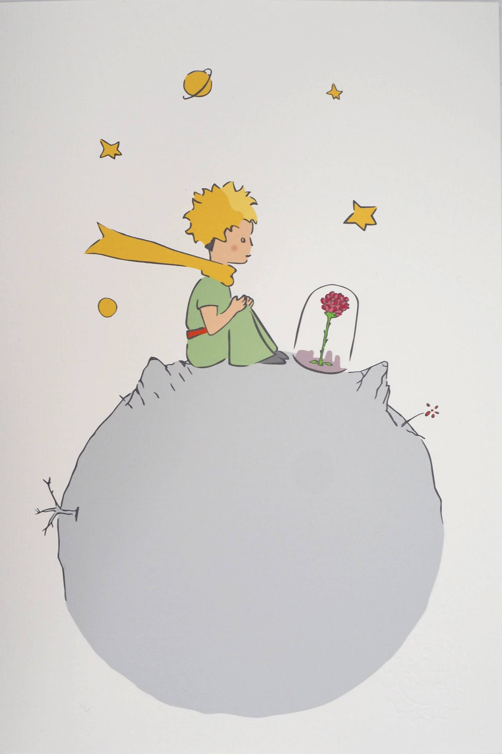 Antoine de Saint-Exupéry: The Little Prince Observes His Rose - Lithograph