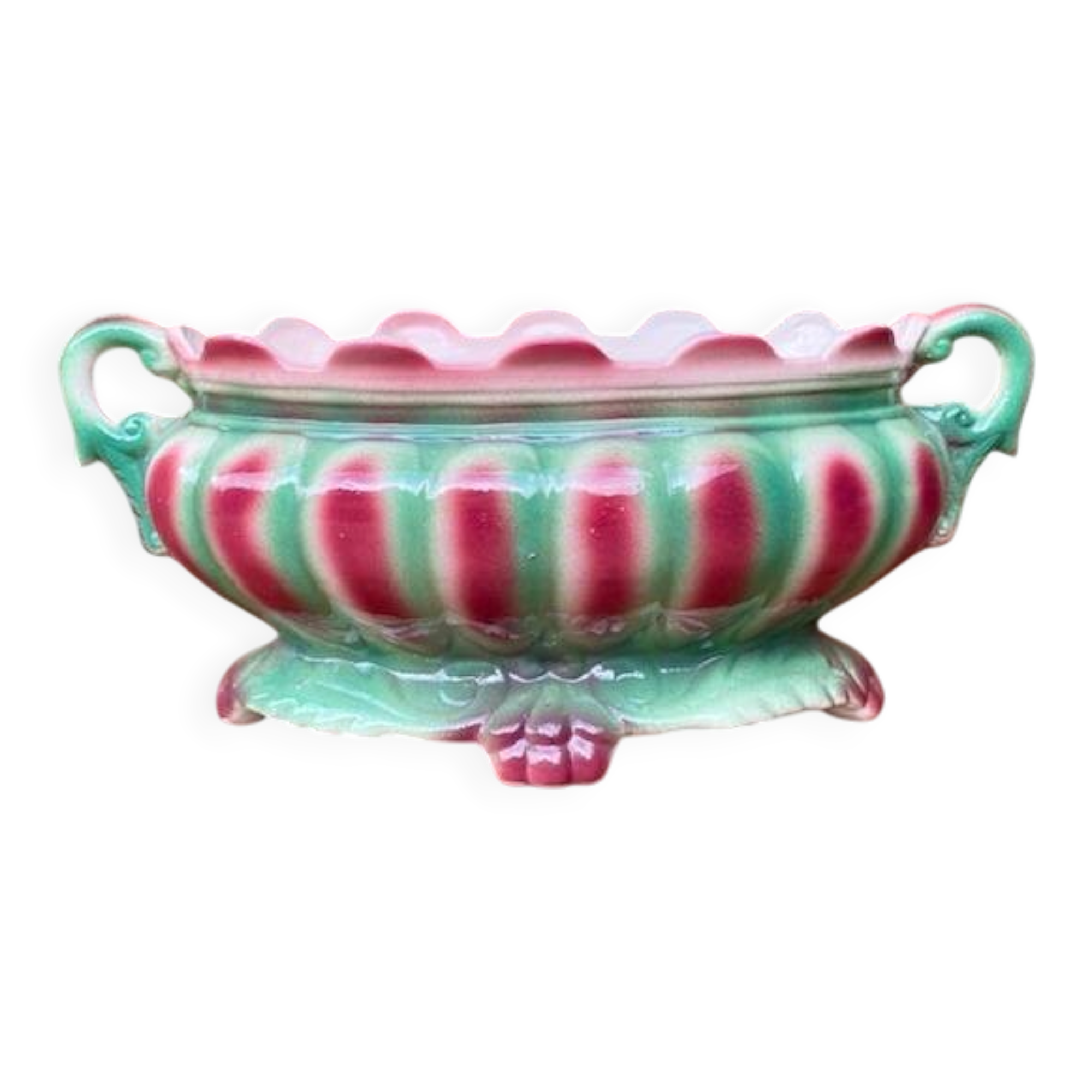 Antique jardinière in slipware