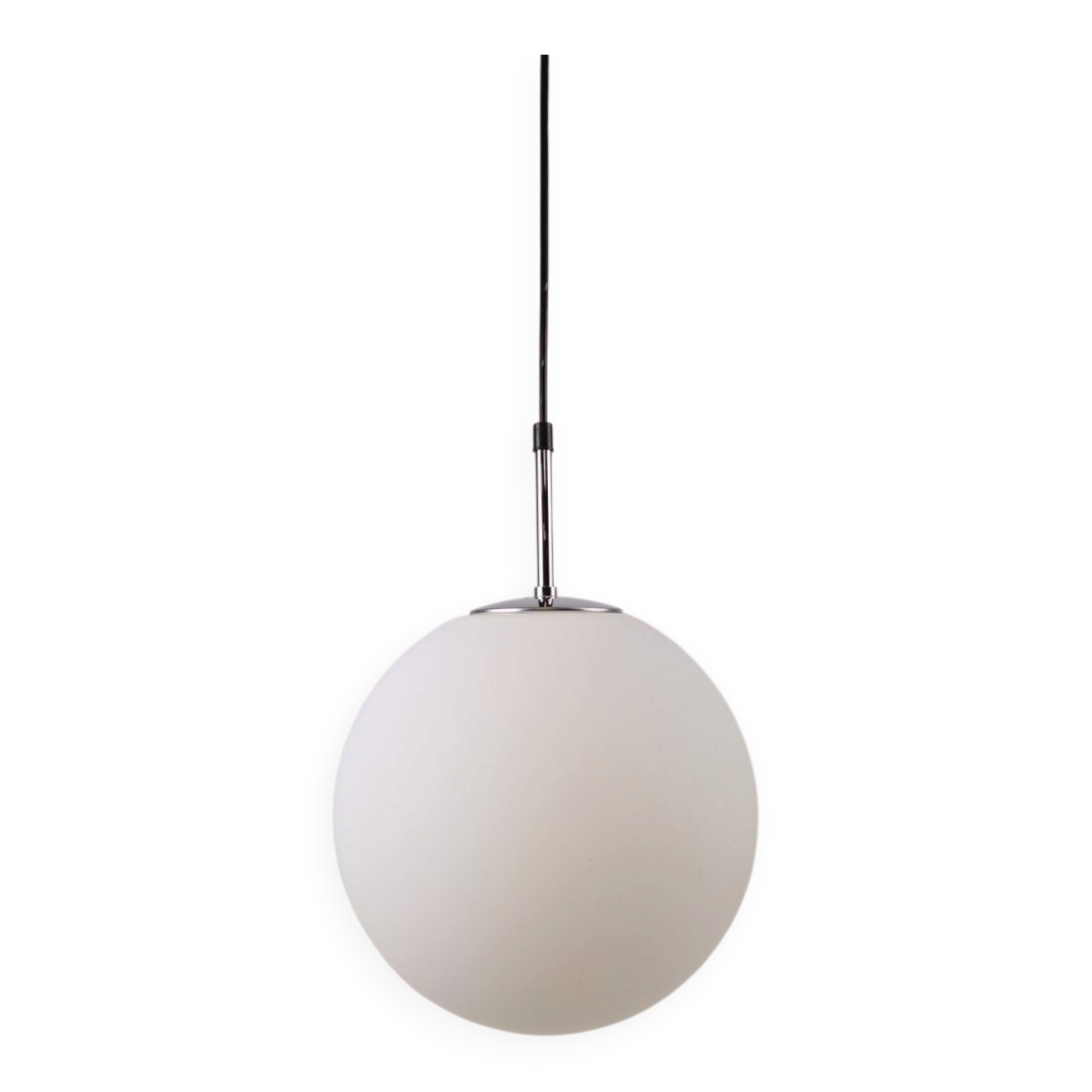 Sphere Pendant in White Satin Opal Glass from Glashütte Limburg, 1970