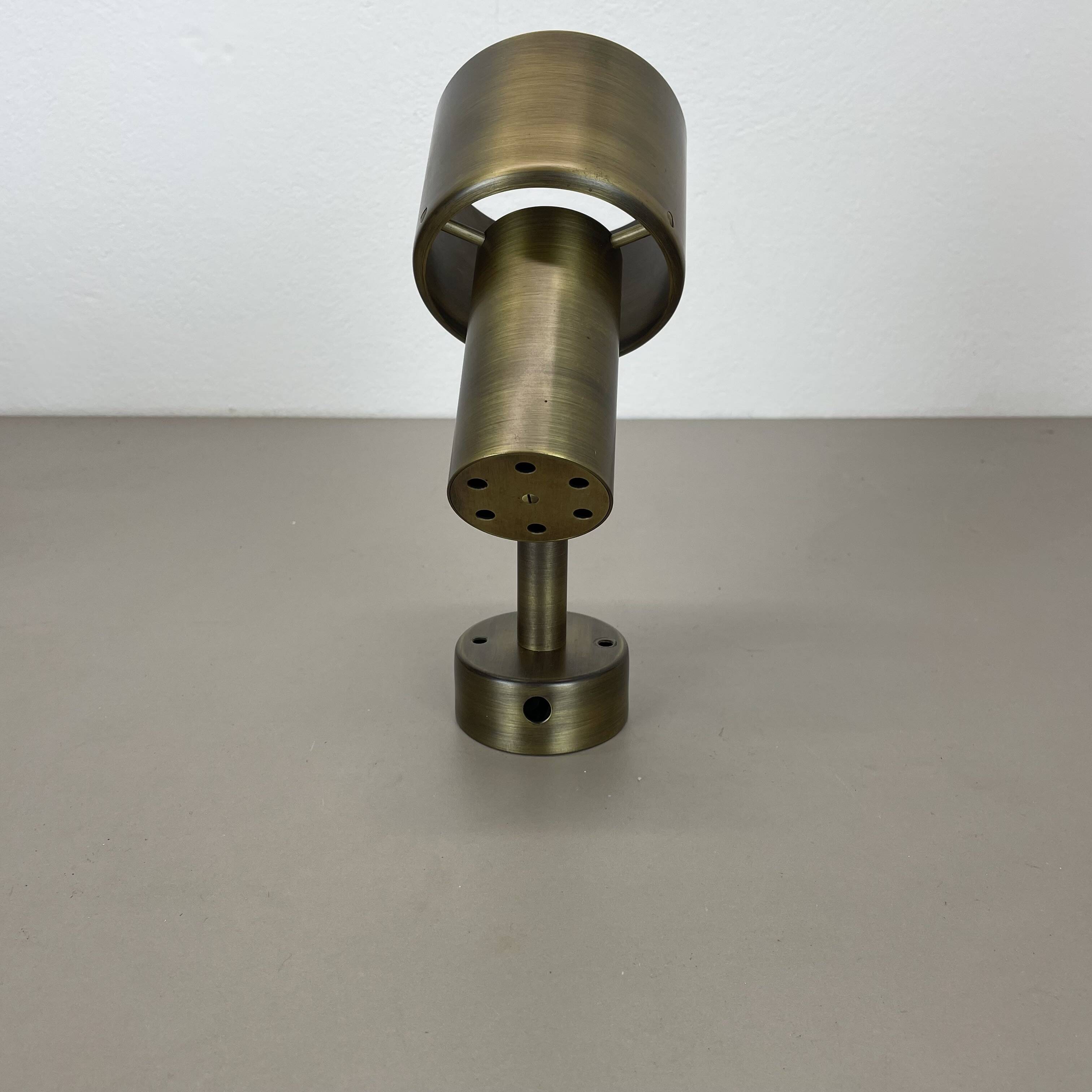 2 of 4 minimalist solid Brass "tube" SPOT Ceiling wall Lights, Italy 1970s