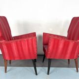 Paire de fauteuils rouges. Italie des années 1950