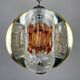 Amber mid-century chrome chandelier by Toni Zuccheri for Veart, Italy, 1970s.