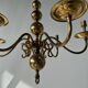 Small golden Dutch chandelier with 6 arms of light