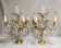Pair of large electrified girandole candlesticks with crystal tassels