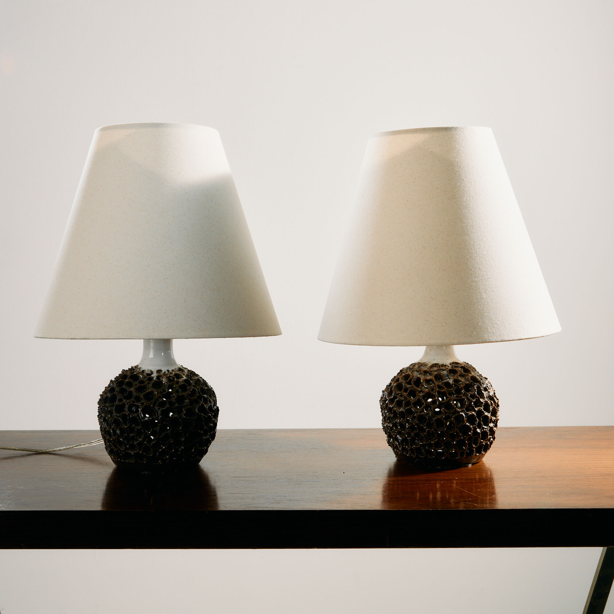 Danish ceramic table lamp by Bodil Marie Nielsen, set of 2