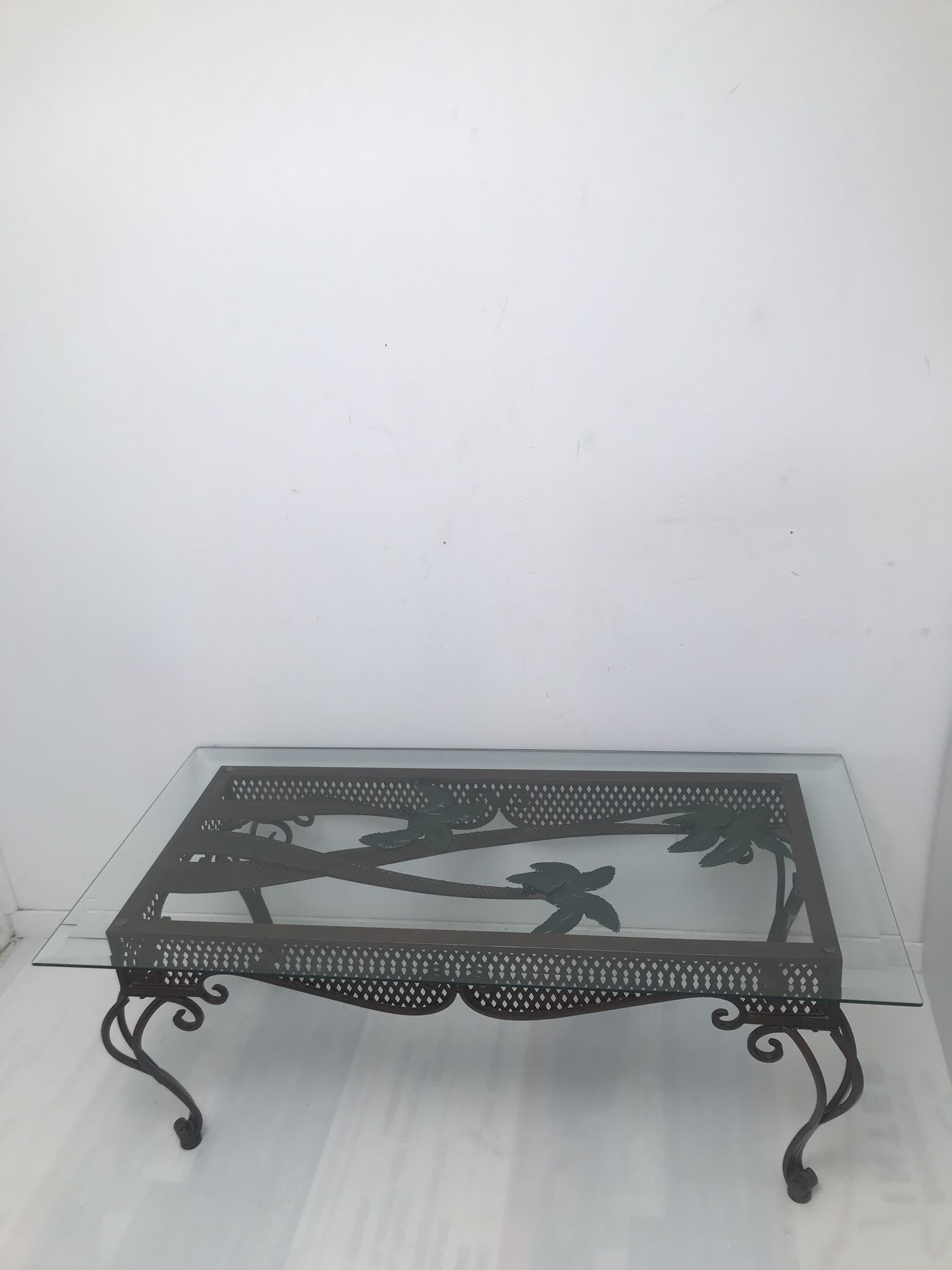 Table basse en fer forgé des années 50-60