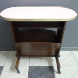 Pink formica magazine table 1950s