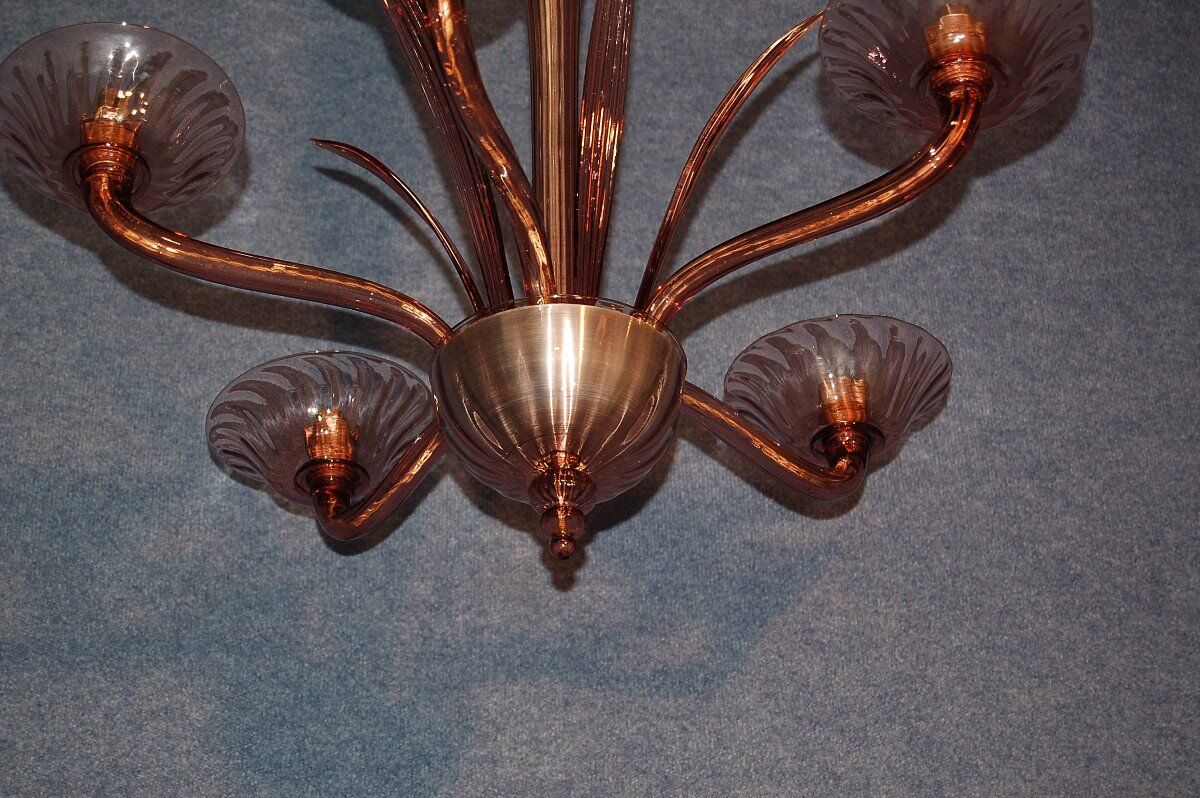 Amethyst chandelier (signed) Murano circa 1940-50