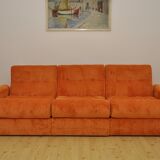 Orange corduroy modular sofa, 1970s.