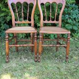 Pair of Napoleon III style caned chairs