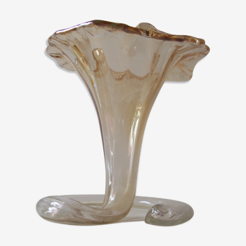 Murano blown glass corolla vase