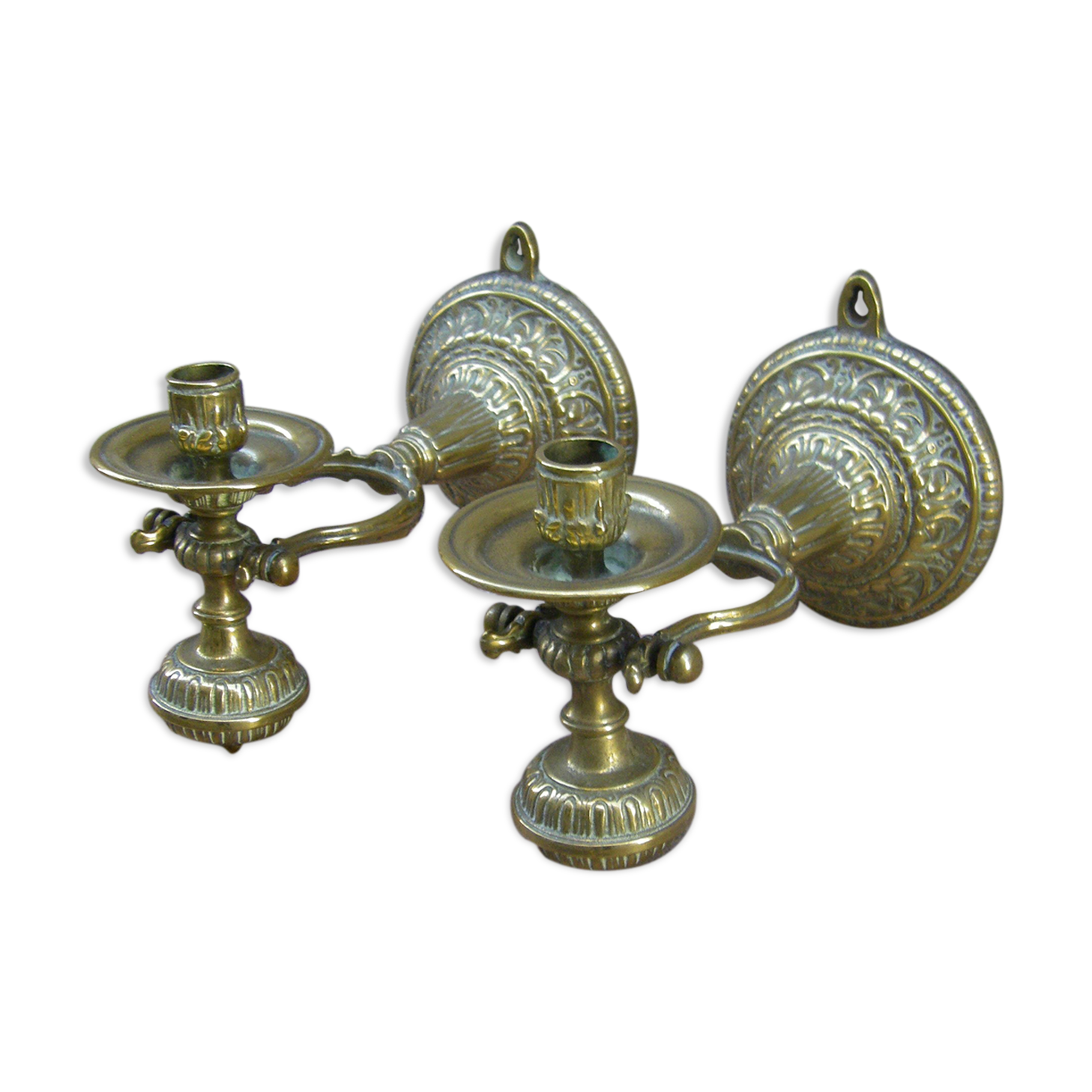 Pair of pendulum candle holders