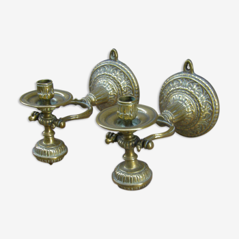 Pair of pendulum candle holders