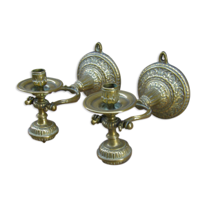 paire de bougeoirs à