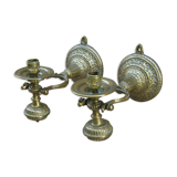 Pair of pendulum candle holders