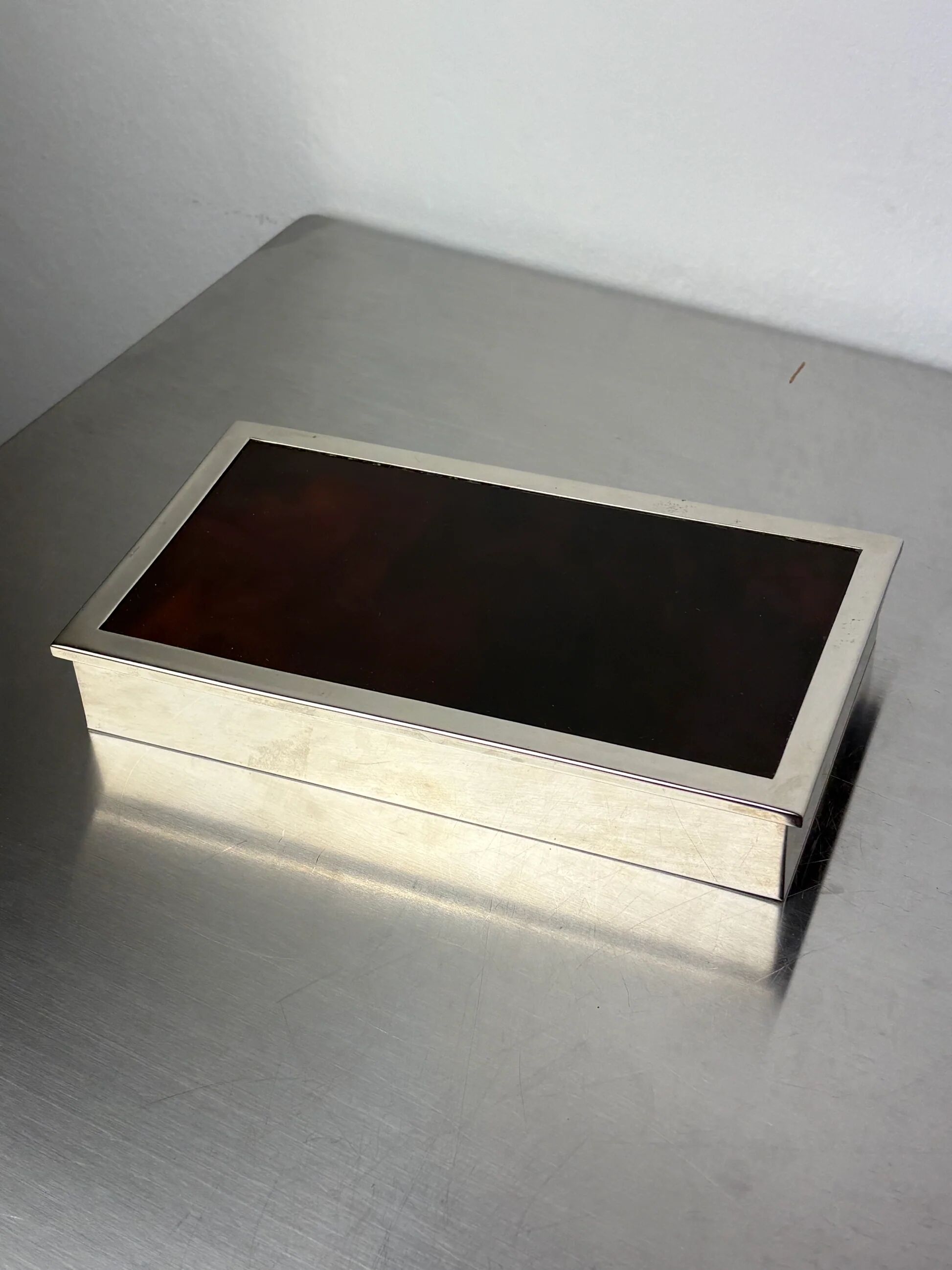 Faux tortoise shell & chromed Dior vanity box, Italy, 1970