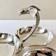 Aperitif server in silver metal, fish handle, 1950s