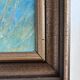 Large vintage original landscape dog oil painting