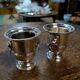 Pair of Medici shells in silver metal