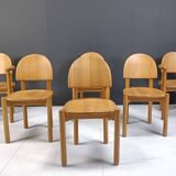 Rainer Daumiller pine wood dining chairs for Hirtshals Savvaerk set of 6, 1