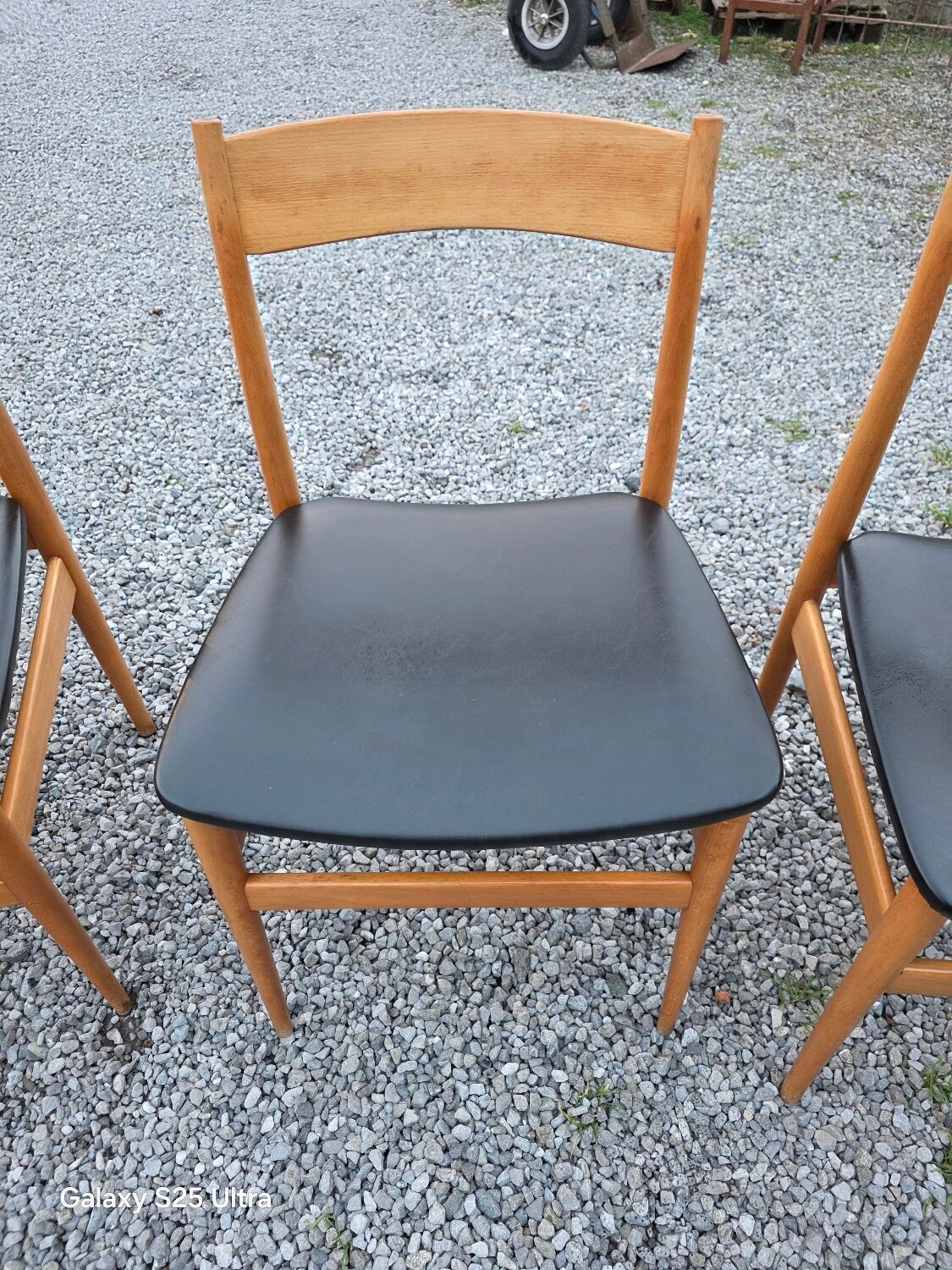 4 Scandinavian beech chairs from the 1960s.