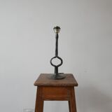 Mid-Century Wrought Iron Brutalist Table Lamp