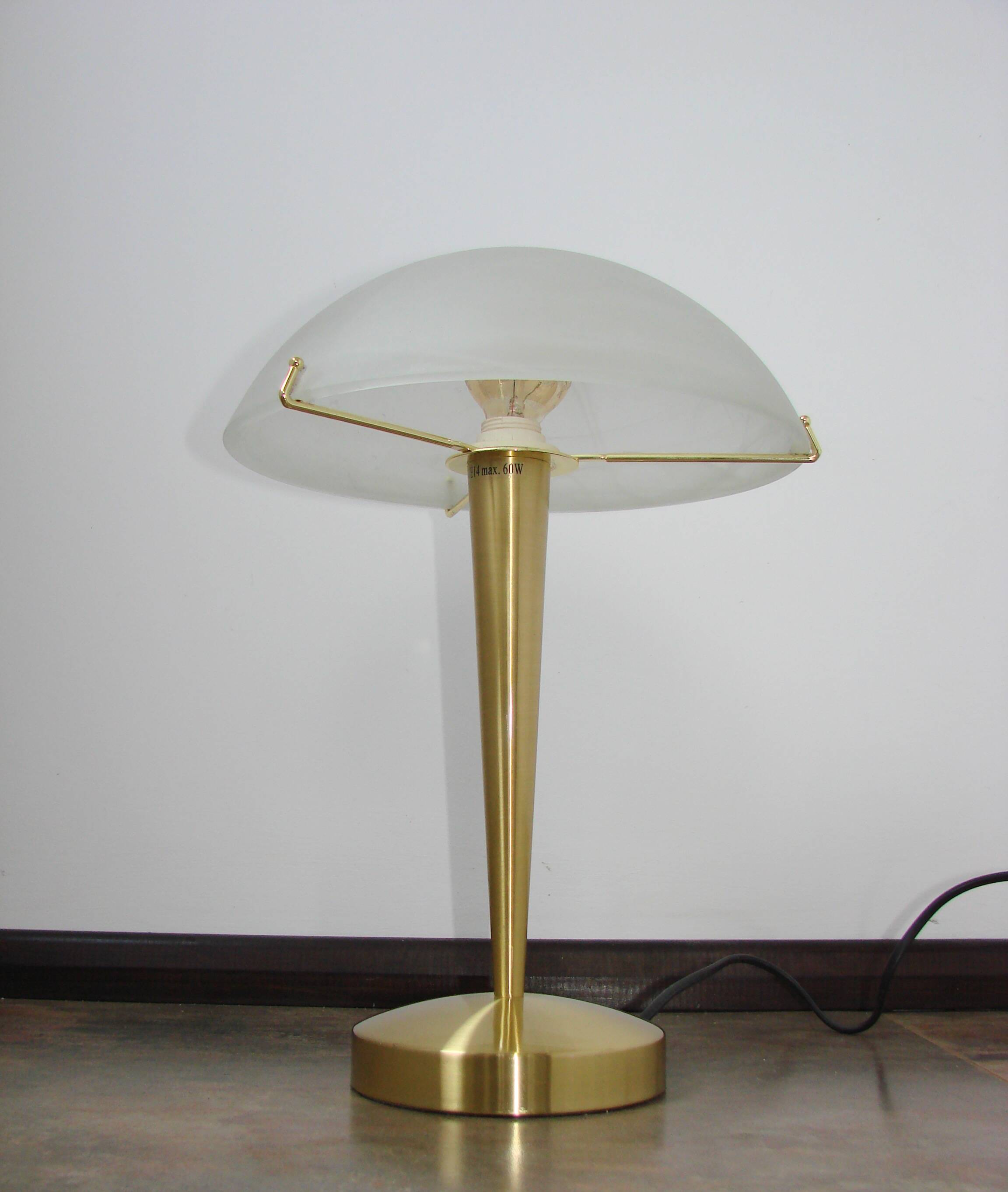 Modern table lamp – 2000s, gold base, glass, E14