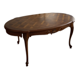 Louis XV style extendable oval wooden dining table