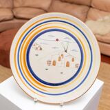 Cream Ceramic Wall Plate from Italy 1980s Studio Ceramics – Hand-Painted, Mid-Century Folk Art