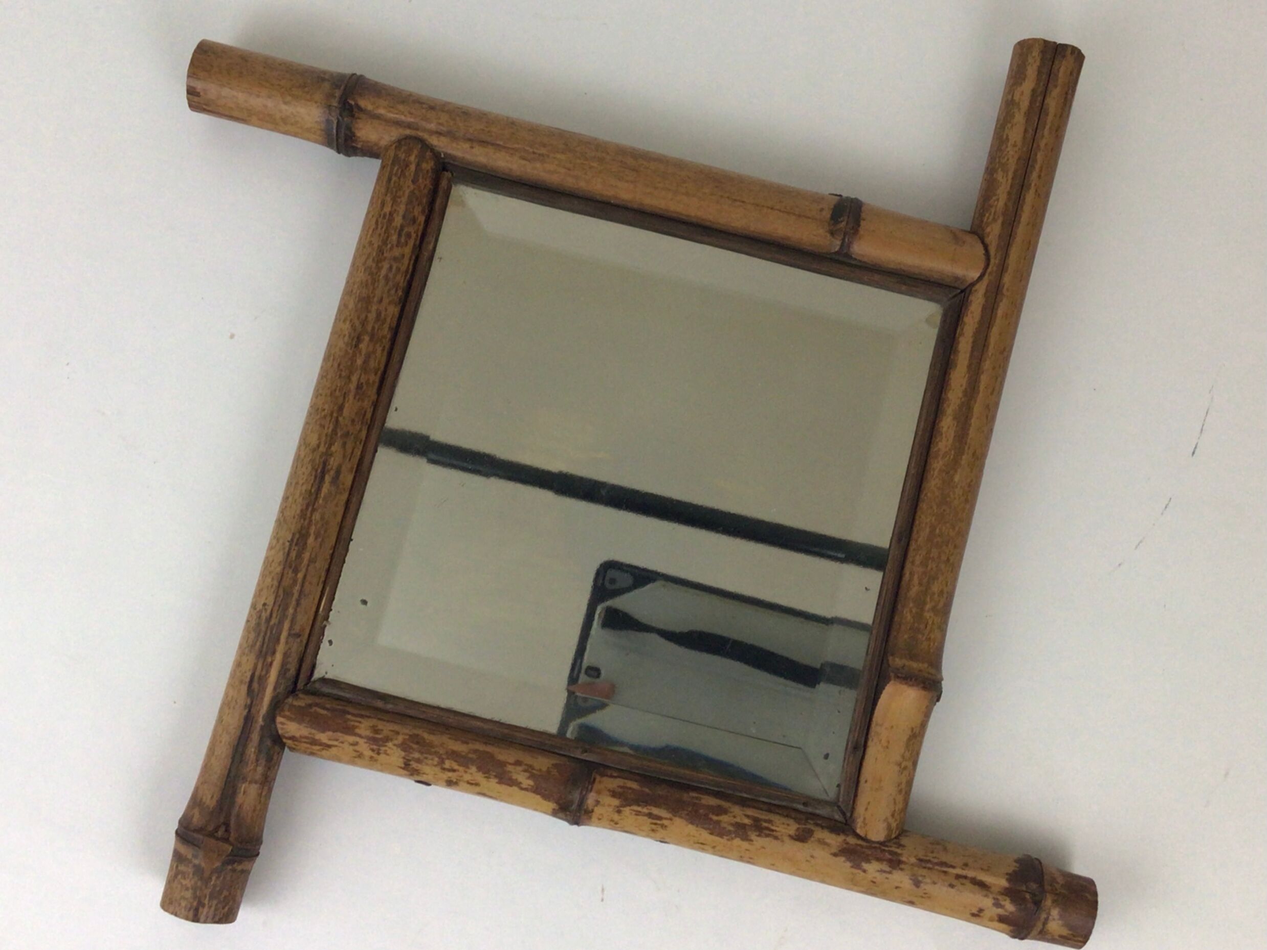 Beveled bamboo mirror