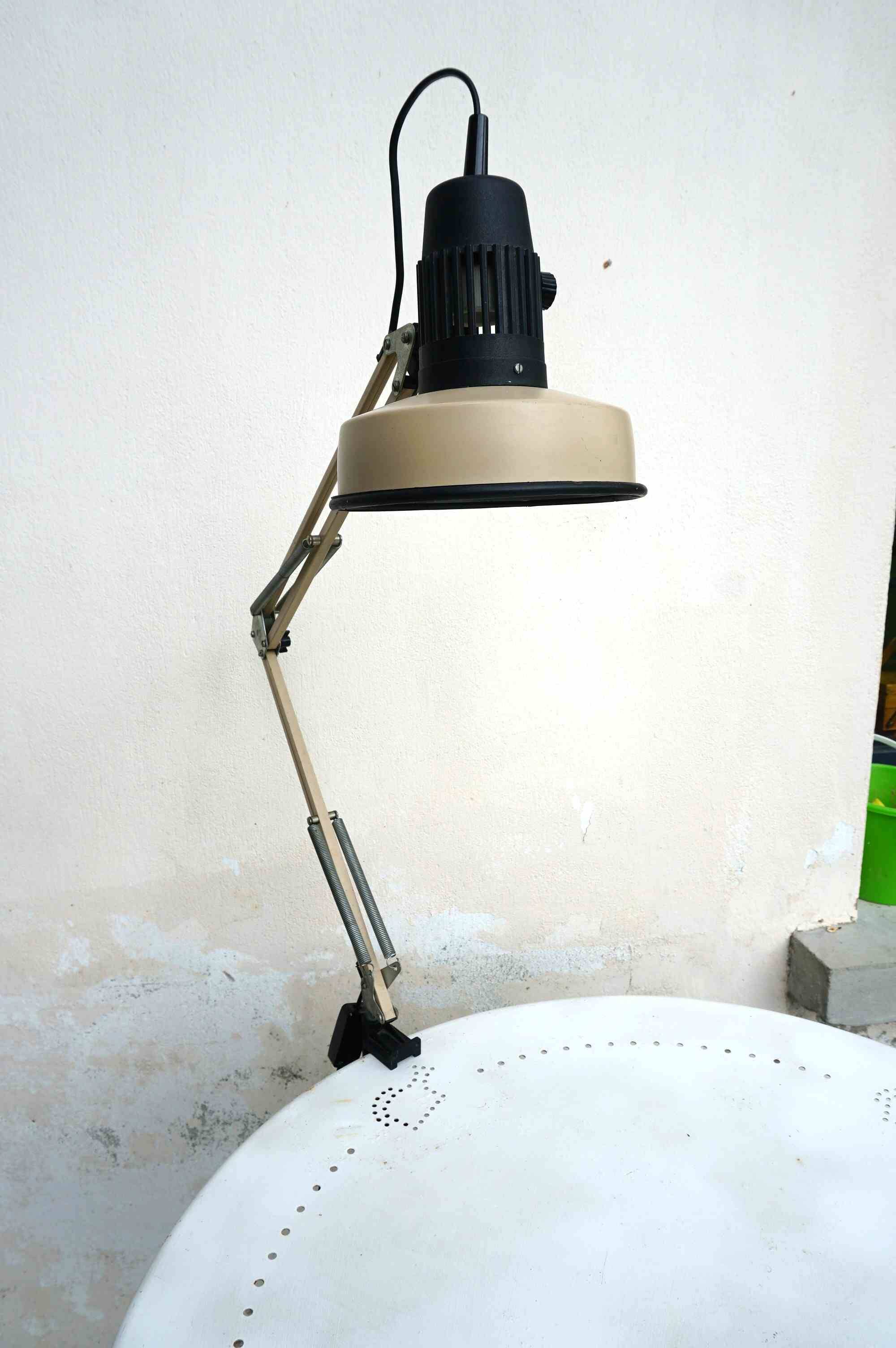 70s metal articulated designer/architect lamp