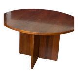 Table ronde en bois verni