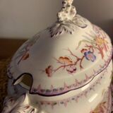 Sauce boat with lid in Sarreguemines earthenware 1860-1919