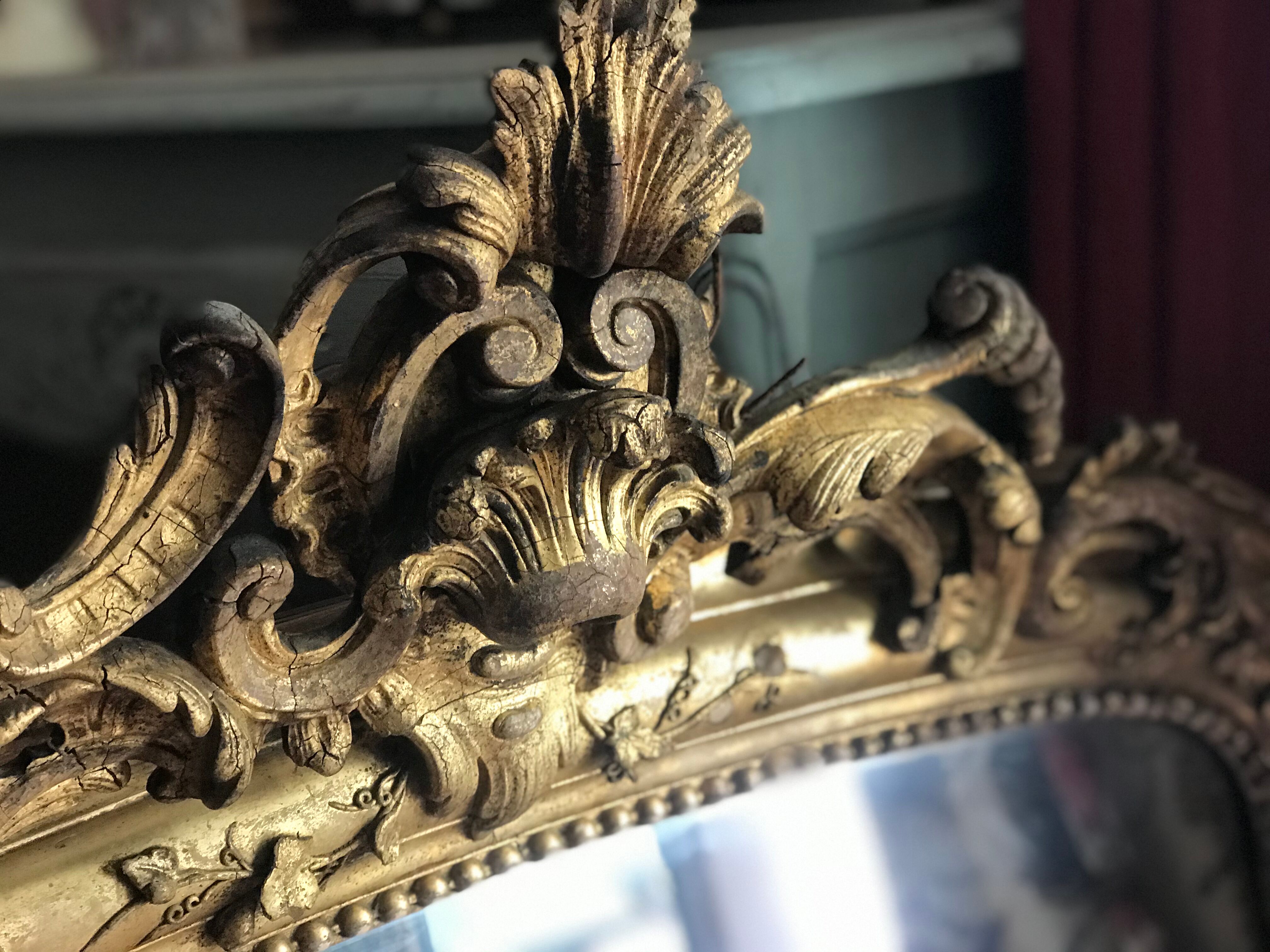 Large golden antique mirror  77x108cm