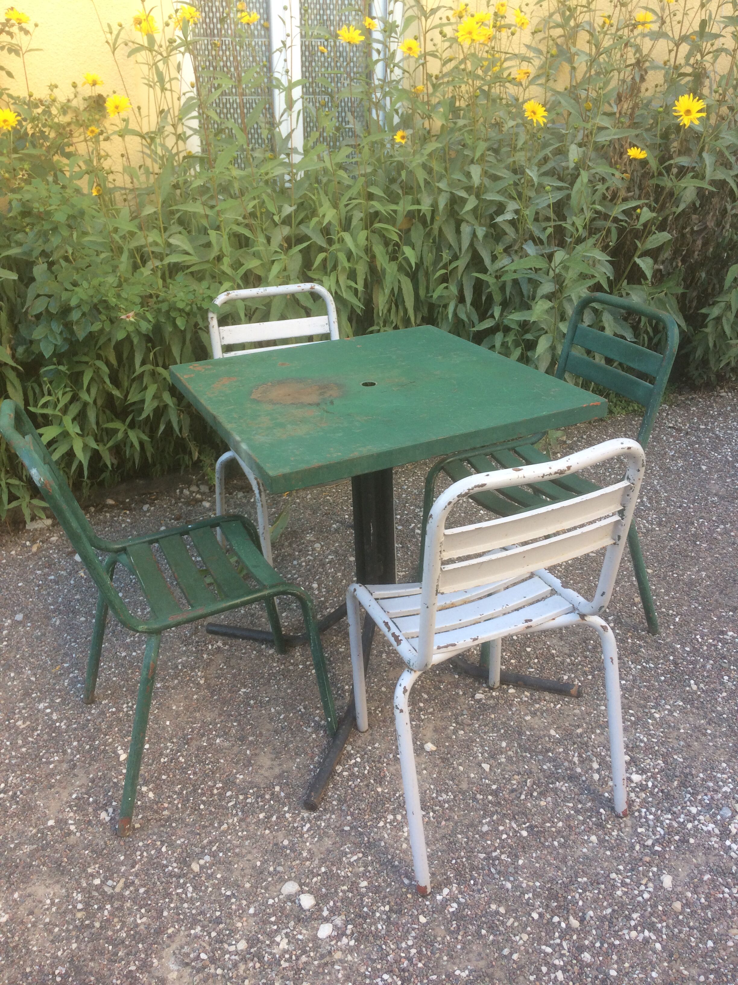 Tolix table and chairs