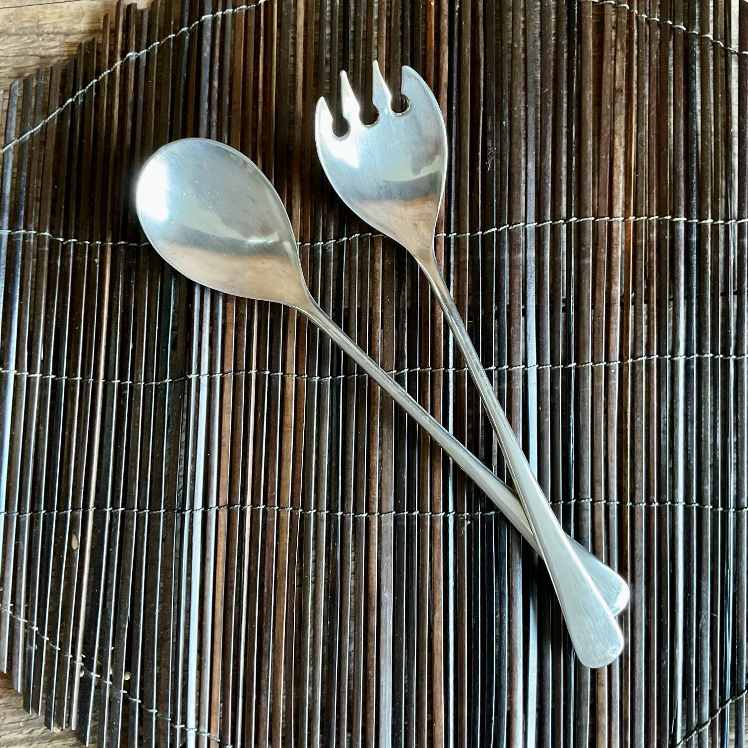 EP Zinc Italy Silver Plated Salad Servers