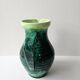 Green glazed ceramic pitcher Signed ACCOLAY