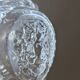 Legras candlestick in molded glass with faces in relief, vintage carafe
