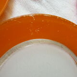 4 flat plates in colored Duralex