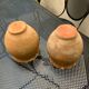 Pair of terracotta and ceramic pots