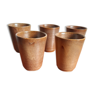 5 sandstone cups