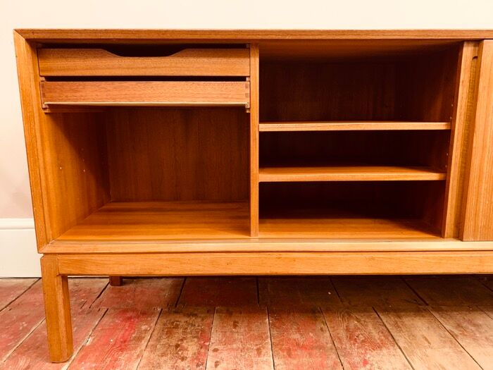 1960s Danish Teak Sliding Door Sideboard