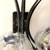 Brutalist pair of Mazzega glass sconces, Italy 1960