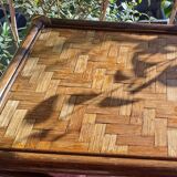 Glazed honey-colored bamboo coffee table Pier Import 1980