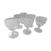 Set of 6 crystal wine glasses engraved years 20-30