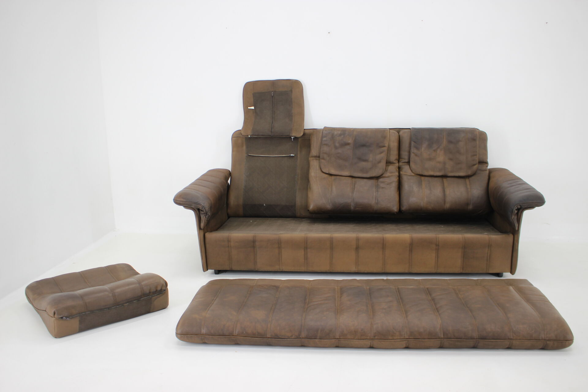 1980s De Sede Brown Leather Sofa, Switzerland