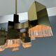 Lustre cubique Sciolari, 17 lumières, Italie des années 1970