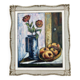 Vintage painting - Still life - apples - French New Realism